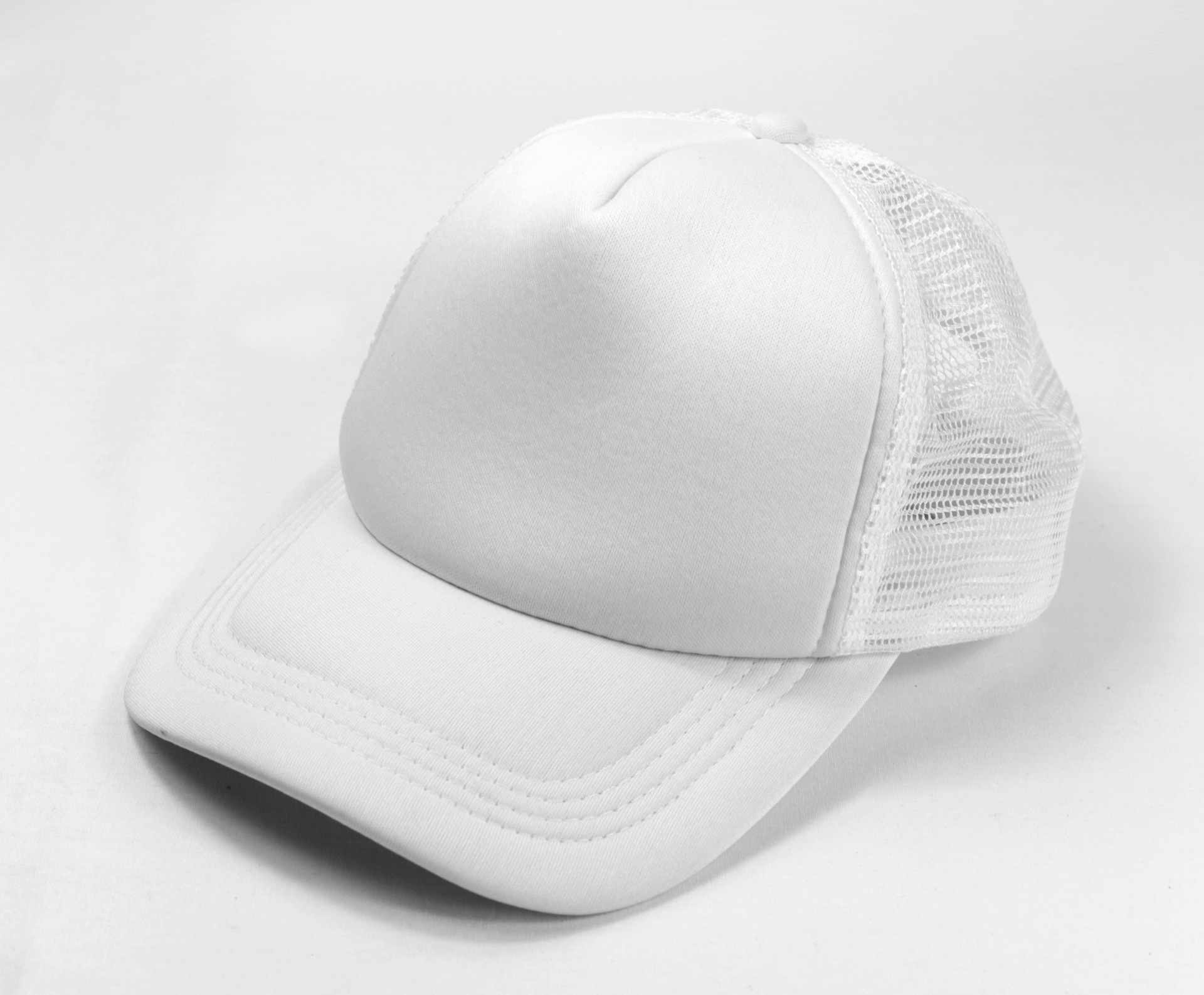 White five panel hat